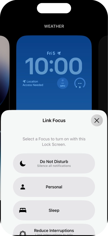 Press the required focus mode. Press the required focus mode.
