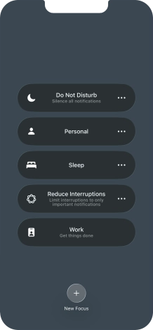 Press the required focus mode to activate or deactivate it immediately. Press the required focus mode to activate or deactivate it immediately.