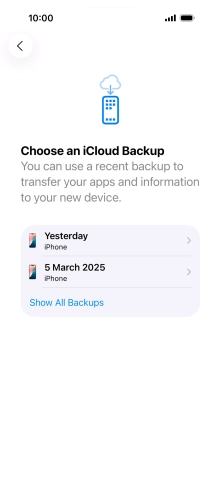 Press the required backup and your phone restores the content of the selected backup. Subsequently, follow the instructions on the screen to set up your phone and prepare it for use. Press the required backup and your phone restores the content of the selected backup. Subsequently, follow the instructions on the screen to set up your phone and prepare it for use.