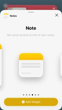 Slide your finger right or left on the screen to select the required widget size. Slide your finger right or left on the screen to select the required widget size.