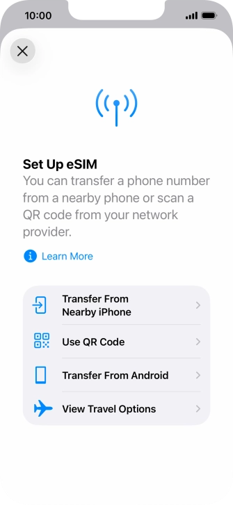 Press Use QR Code. Press Use QR Code.