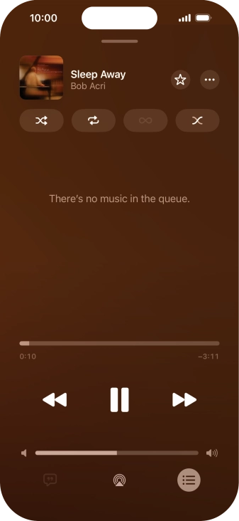 Press the shuffle icon to turn the function on or off. Press the shuffle icon to turn the function on or off.