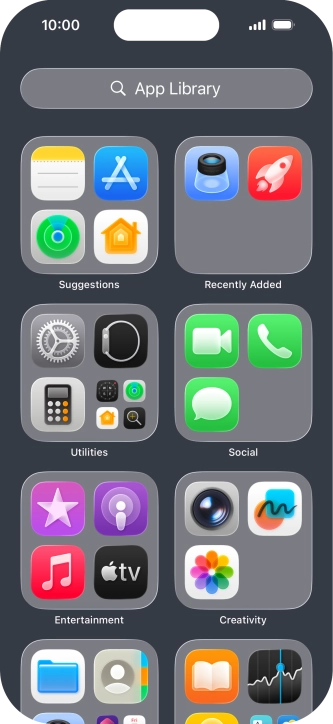 Press the required app. Press the required app.