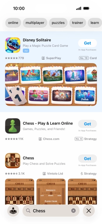 Press the required app. Press the required app.