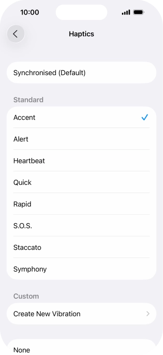 Press the required setting to turn on the function. Press the required setting to turn on the function.