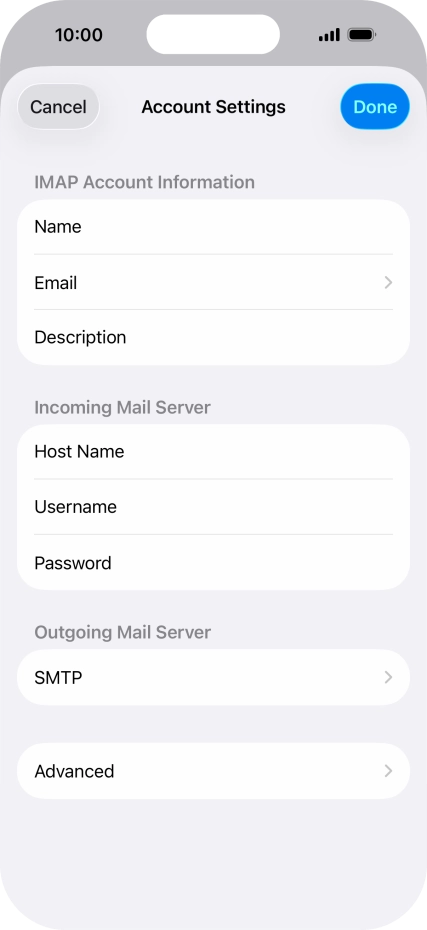 Press SMTP. Press SMTP.