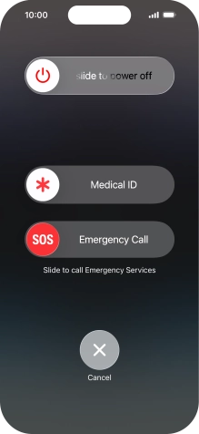 Press and drag the power off icon right. Press and drag the power off icon right.