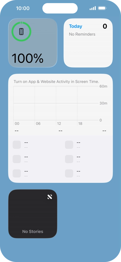 Press and hold the required widget until a pop-up menu is displayed. Press and hold the required widget until a pop-up menu is displayed.