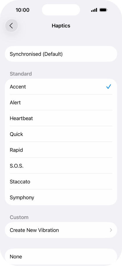 Press the required setting to turn on the function. Press the required setting to turn on the function.