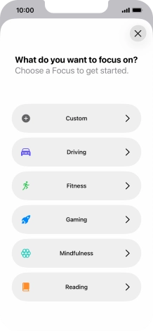 Press the required focus mode and follow the instructions on the screen to add the selected focus mode. Press the required focus mode and follow the instructions on the screen to add the selected focus mode.