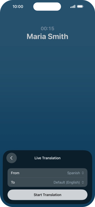 Press Start Translation to use Live Translation during your call. Press Start Translation to use Live Translation during your call.