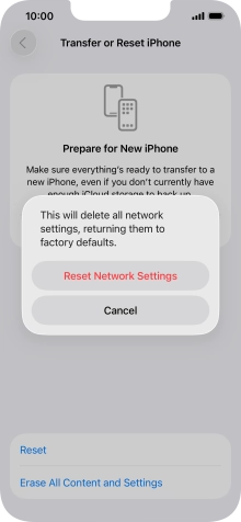 Press Reset Network Settings. Press Reset Network Settings.
