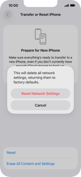Press Reset Network Settings. Press Reset Network Settings.