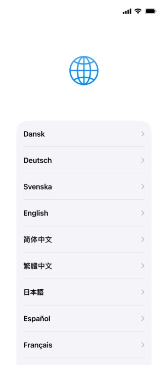 Press the required language. Press the required language.