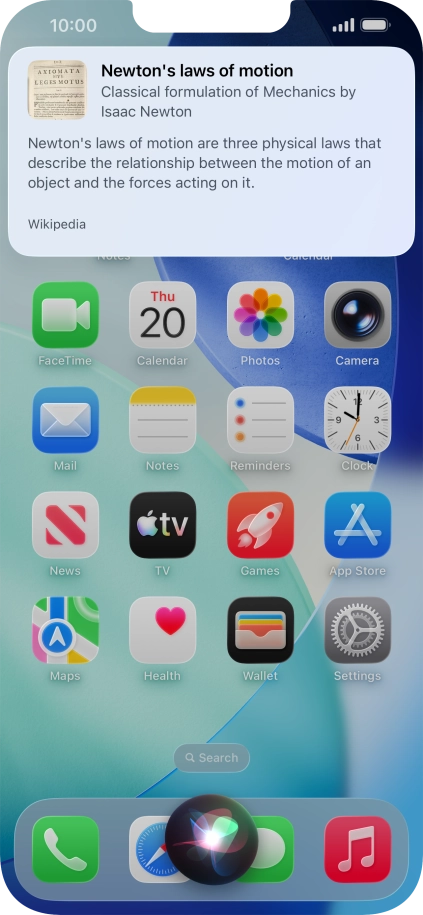 Ask questions or ask Siri to find information on the internet. Ask questions or ask Siri to find information on the internet.