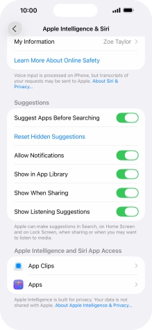 Press the required app. Press the required app.