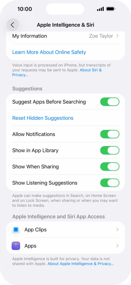 Press the required app. Press the required app.