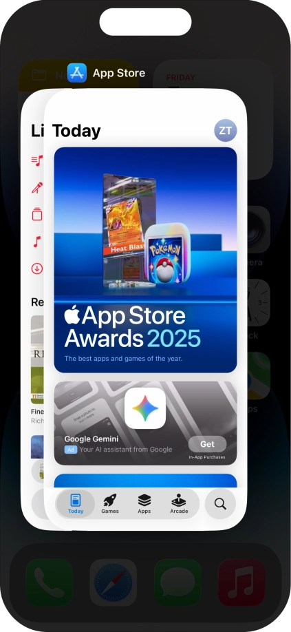 Slide upwards on the required application to end it. Slide upwards on the required application to end it.