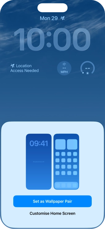 To use the same colour theme on the home screen, press Set as Wallpaper Pair. To use the same colour theme on the home screen, press Set as Wallpaper Pair.