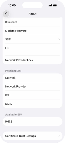 Your phone's EID number is displayed below EID. Your phone's EID number is displayed below EID.
