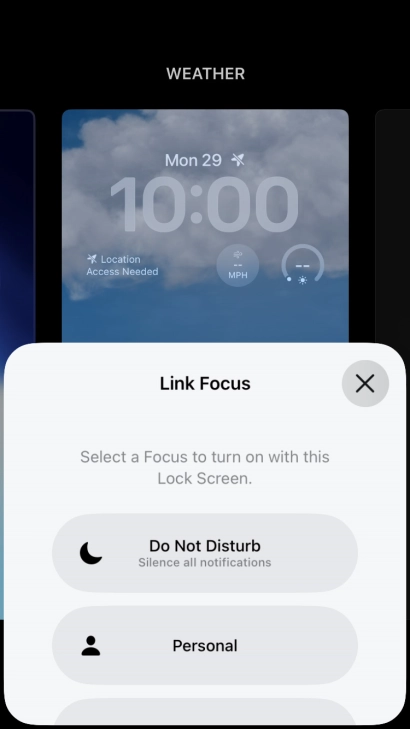 Press the required focus mode. Press the required focus mode.