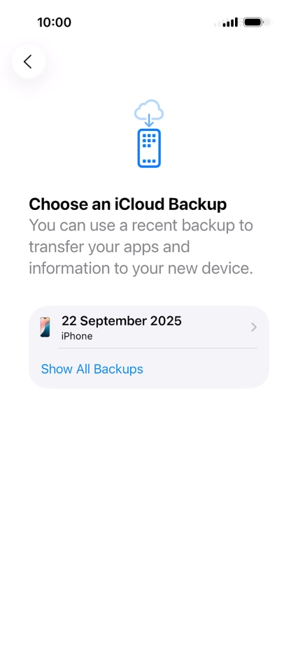Press the required backup and your phone restores the content of the selected backup. Subsequently, follow the instructions on the screen to set up your phone and prepare it for use. Press the required backup and your phone restores the content of the selected backup. Subsequently, follow the instructions on the screen to set up your phone and prepare it for use.