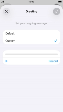 Press Record to start recording a personal greeting. Press Record to start recording a personal greeting.