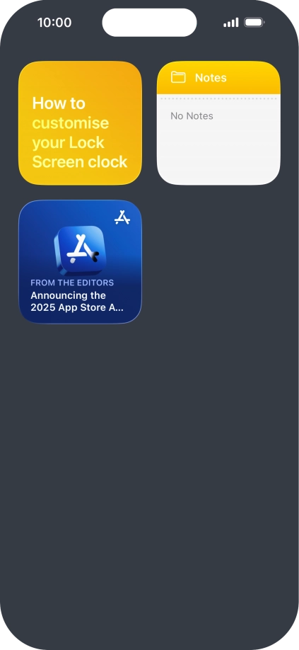 Press and hold the required widget until a pop-up menu is displayed. Press and hold the required widget until a pop-up menu is displayed.