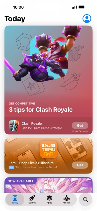 Press the search icon. Press the search icon.