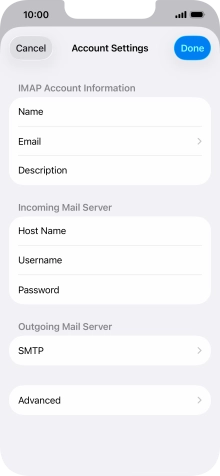 Press SMTP. Press SMTP.