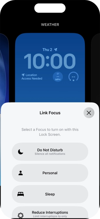 Press the required focus mode. Press the required focus mode.
