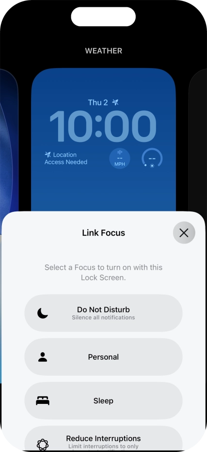 Press the required focus mode. Press the required focus mode.