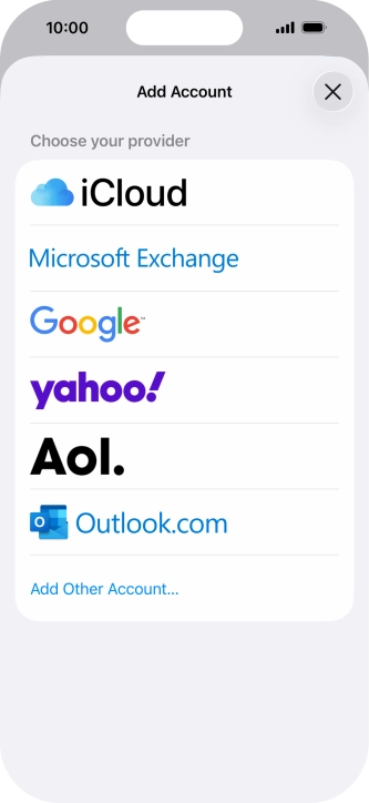 Press Microsoft Exchange. Press Microsoft Exchange.