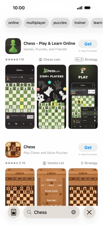 Press the required app. Press the required app.