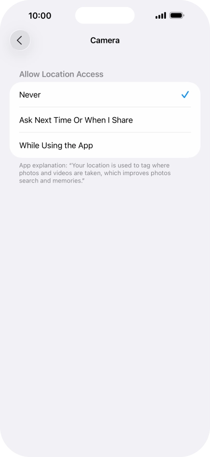 Press the required setting to turn the function on or off. Press the required setting to turn the function on or off.