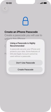 If you turn off the function, press Don't Use Passcode. If you turn off the function, press Don't Use Passcode.