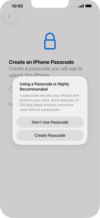 If you turn off the function, press Don't Use Passcode. If you turn off the function, press Don't Use Passcode.