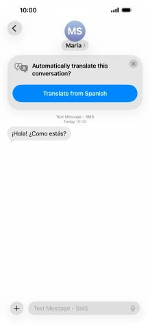 Your phone automatically detects a foreign language and suggests translating the conversation. Your phone automatically detects a foreign language and suggests translating the conversation.