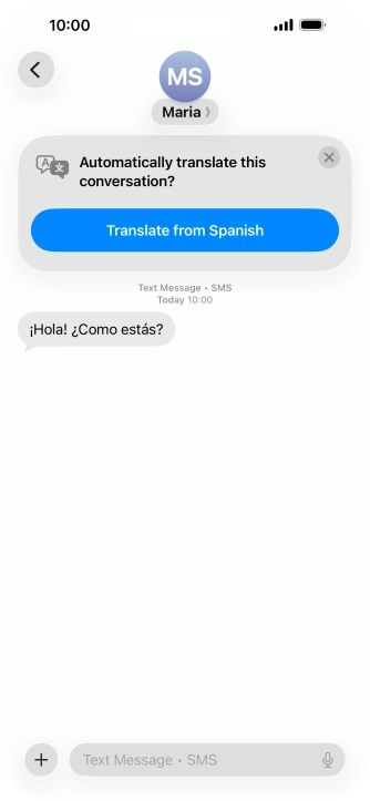 Your phone automatically detects a foreign language and suggests translating the conversation. Your phone automatically detects a foreign language and suggests translating the conversation.