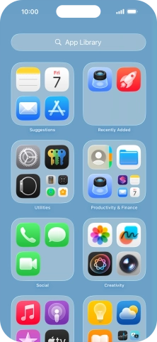 Press the required app. Press the required app.