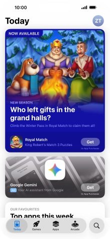 Press the search icon. Press the search icon.