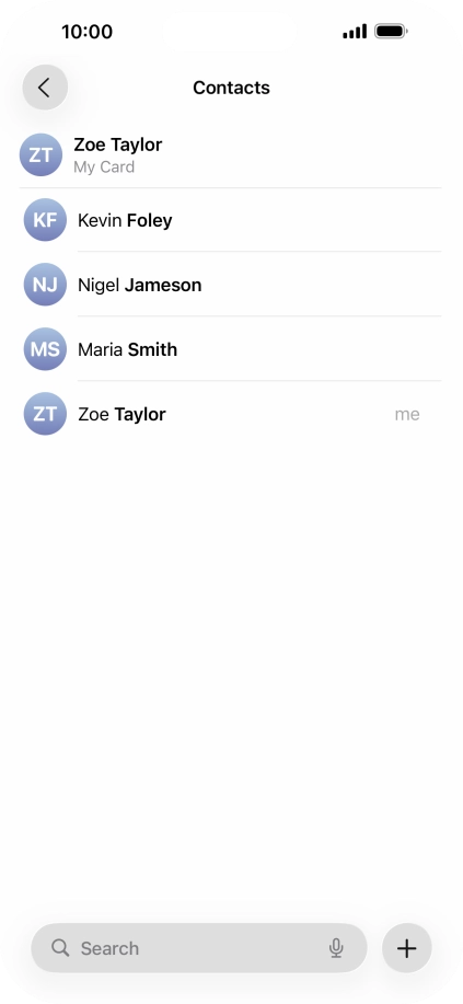 Press the new contact icon. Press the new contact icon.