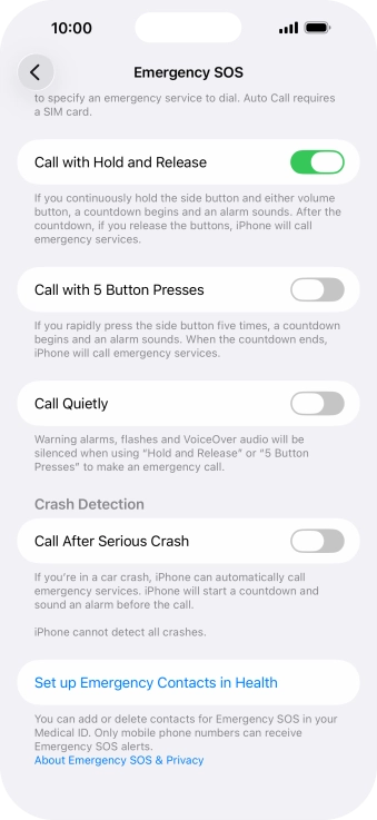 Press the indicator next to Press the indicator next to