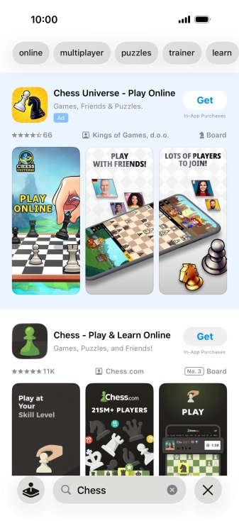 Press the required app. Press the required app.