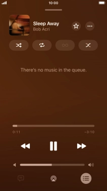Press the shuffle icon to turn the function on or off. Press the shuffle icon to turn the function on or off.