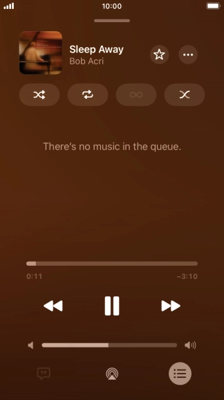 Press the shuffle icon to turn the function on or off. Press the shuffle icon to turn the function on or off.
