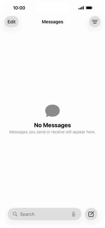 Press the new message icon. Press the new message icon.