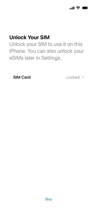 Press SIM Card. Press SIM Card.