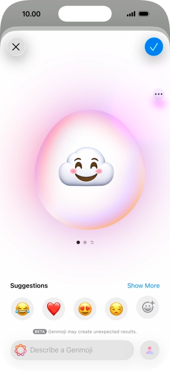 Slide your finger right or left on the screen to see the generated results. Slide your finger right or left on the screen to see the generated results.