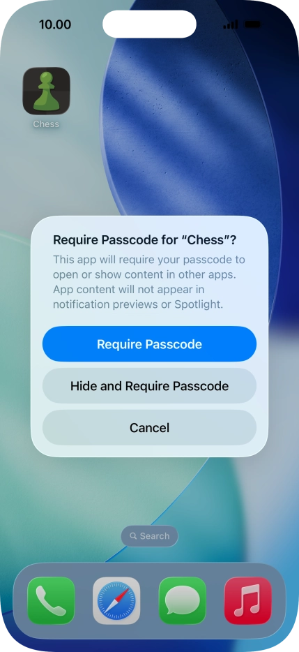 Press Require Passcode. Press Require Passcode.